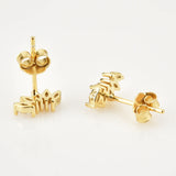 925 Silver Clear Ovals Stud Earring Punk Fine Jewelry Crystal CZ Clips Piercing