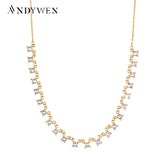 925 Silver Zircon Charms Necklace for Women Party Wedding