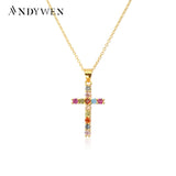 925 Silver Zircon Cross Pendant Necklace Long Chain Clip Wedding Choker