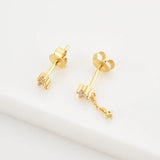 925 Silver Clear Zircon Drop Earrings Women Fine Jewelry Crystal Piercing