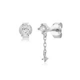 925 Silver Clear Zircon Drop Earrings Women Fine Jewelry Crystal Piercing