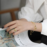 925 Silver Double Chain Bracelet Women Rock Punk Charms Coins Pendant Jewelry