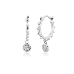 925 Silver Coins Drop Earring 10.5mm Piercing Jewelry