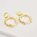 925 Silver Coins Drop Earring 10.5mm Piercing Jewelry