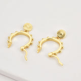 925 Silver Coins Drop Earring 10.5mm Piercing Jewelry