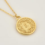 925 Silver Coins Pendant Queen Long Chain Necklace Fine Jewelry