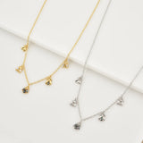 925 Silver Bees Charm Choker Necklace Crystal Jewels