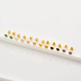 925 Silver Enamel Happy Face Tiny Stud Earring Wedding Jewelry