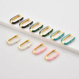 925 Silver Rainbow Oval Hoops Earring Circle Fine Jewelry