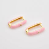 925 Silver Rainbow Oval Hoops Earring Circle Fine Jewelry
