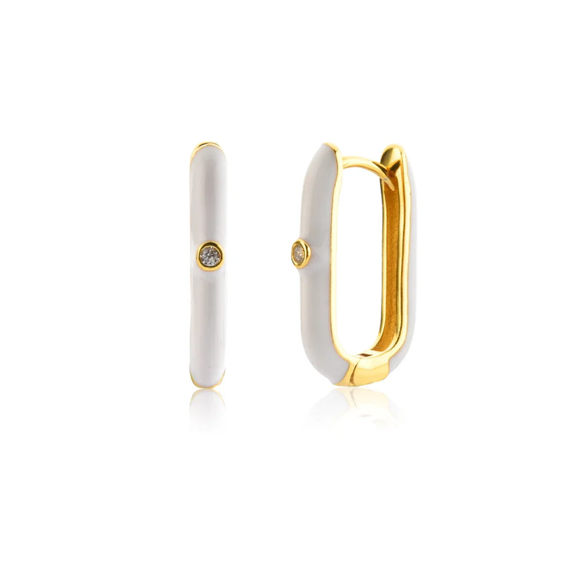 925 Silver Rainbow Oval Hoops Earring Circle Fine Jewelry
