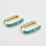 925 Silver Rainbow Oval Hoops Earring Circle Fine Jewelry