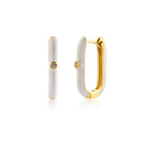 925 Silver Rainbow Oval Hoops Earring Circle Fine Jewelry