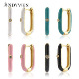 925 Silver Rainbow Oval Hoops Earring Circle Fine Jewelry