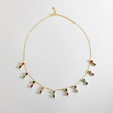 925 Silver Colorful Zircon CZ Charm Pendant Choker Women Party Wedding