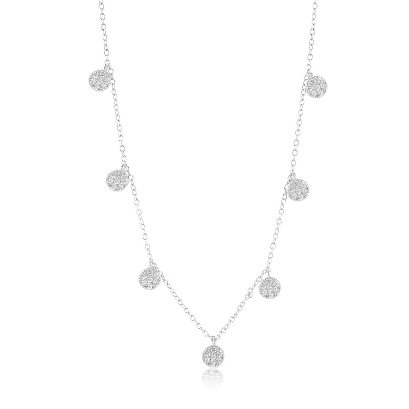 925 Silver Zircon Crystal Flower Pendant Necklace for Women