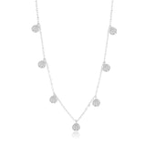 925 Silver Zircon Crystal Flower Pendant Necklace for Women