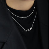 925 Silver Cross Wing Pendant Necklace Choker Women Gift