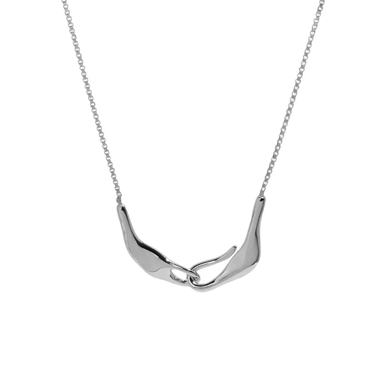 925 Silver Cross Wing Pendant Necklace Choker Women Gift