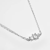 925 Silver Double Chain Zircon CZ Choker Necklace Women Wedding Jewelry