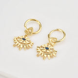 925 Silver Eye Zircon CZ Drop Earrings Clips Wedding Gift