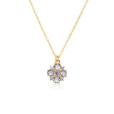 925 Silver Purple Zircon Flower Pendant Necklace