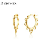 925 Silver Flower Hoops Piercing Clips Plain Women Wedding Jewelry