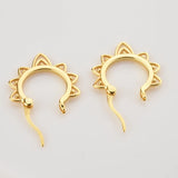 925 Silver Flower Hoops Piercing Clips Plain Women Wedding Jewelry