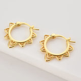 925 Silver Flower Hoops Piercing Clips Plain Women Wedding Jewelry