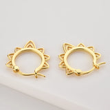 925 Silver Flower Hoops Piercing Clips Plain Women Wedding Jewelry
