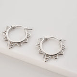 925 Silver Flower Hoops Piercing Clips Plain Women Wedding Jewelry