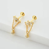 925 Silver Flower Earring Piercing Wedding Jewelry Gift