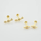 925 Silver Flower Earring Piercing Wedding Jewelry Gift