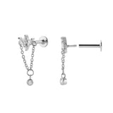 925 Silver Flower Earring Piercing Wedding Jewelry Gift