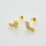 925 Silver Flower Earring Piercing Wedding Jewelry Gift