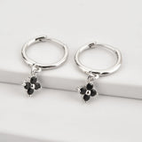 925 Silver Zircon Charm Drop Earrings Dangle Tiny Women Piercing Fine Jewelry