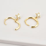 925 Silver Zircon Charm Drop Earrings Dangle Tiny Women Piercing Fine Jewelry