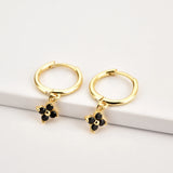 925 Silver Zircon Charm Drop Earrings Dangle Tiny Women Piercing Fine Jewelry
