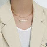 925 Silver Geometric Chain Choker Square Necklace Punk Rock 40cm