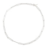 925 Silver Geometric Chain Choker Square Necklace Punk Rock 40cm