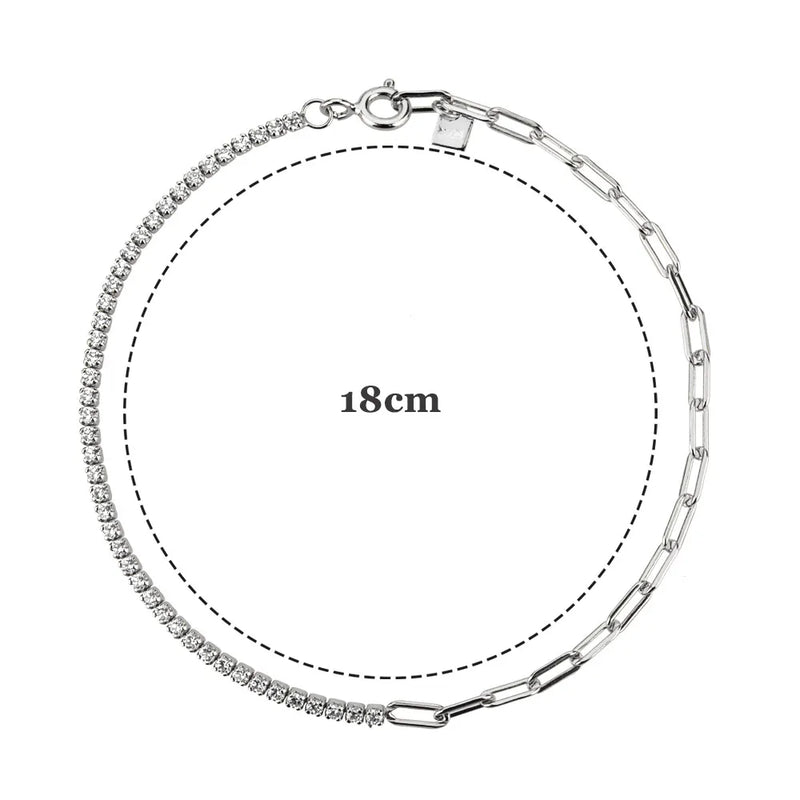 925 Silver Geometric Chains Zircon Jewelry Set