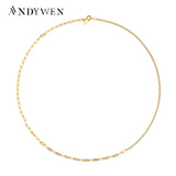 925 Silver Geometric Chains Zircon Jewelry Set
