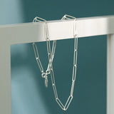 925 Silver Geometric Long Chain Horoscope Necklace for Women