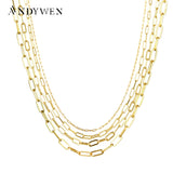 925 Silver Geometric Rectangle Chain Horoscope Thin Thick Women Jewelry