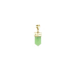 925 Silver Rectangle Chain Necklace Green Pendant Zircon Jewelry
