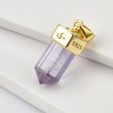 925 Silver Rectangle Chain Necklace Green Pendant Zircon Jewelry