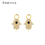 925 Silver Globe Hand Hamsa Pendant Charm For Earring Accessories