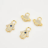 925 Silver Globe Hand Hamsa Pendant Charm For Earring Accessories