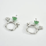 925 Silver Green Mushroom Drop Earring Bohemia Punk Party Jewelry