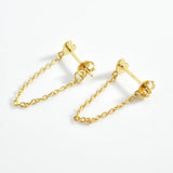 925 Silver Heart Chain Stud Earrings for Women